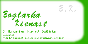 boglarka kienast business card